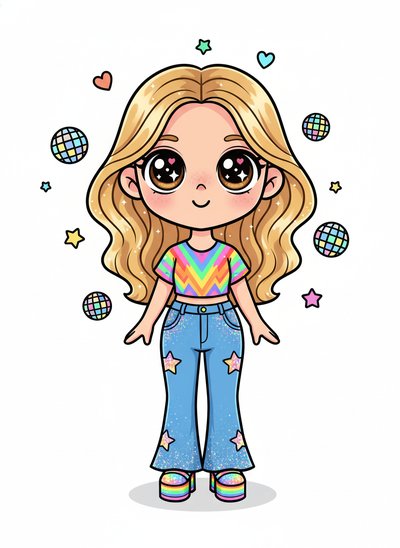 Mary's Groovy Disco Vibes 🌟 - Kawaii Cute
