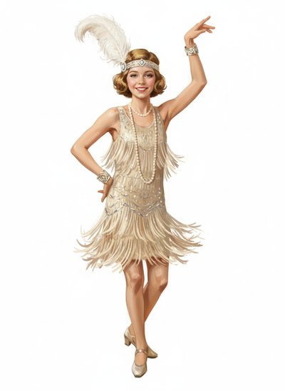 Mary's Flapper Fantasy 🎉 - Impressionist Painting