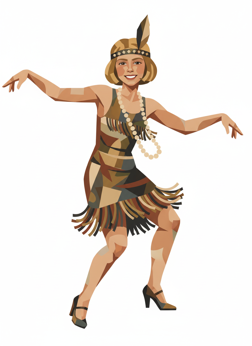 Flapper Mary - Cubist Painting