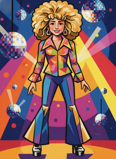 Mary's Groovy Disco Vibes 🌟 - Cubist Painting