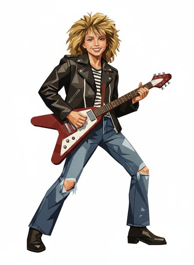 Mary's Rock Star Transformation 🎸 - Cubist Painting