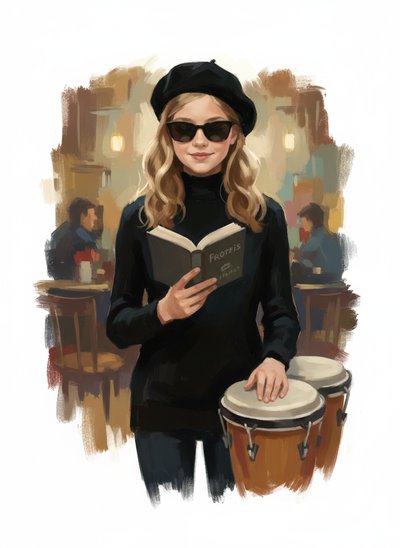 Mary's Beatnik Adventure 🎨 - Impressionist Painting