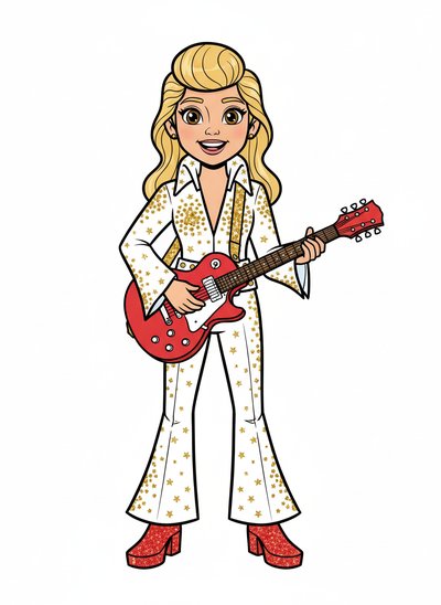 Mary's Rockin' Elvis Adventure 🎸 - Classic Coloring Book