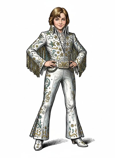 Mary's Rockin' Elvis Adventure 🎸 - Victorian Illustration