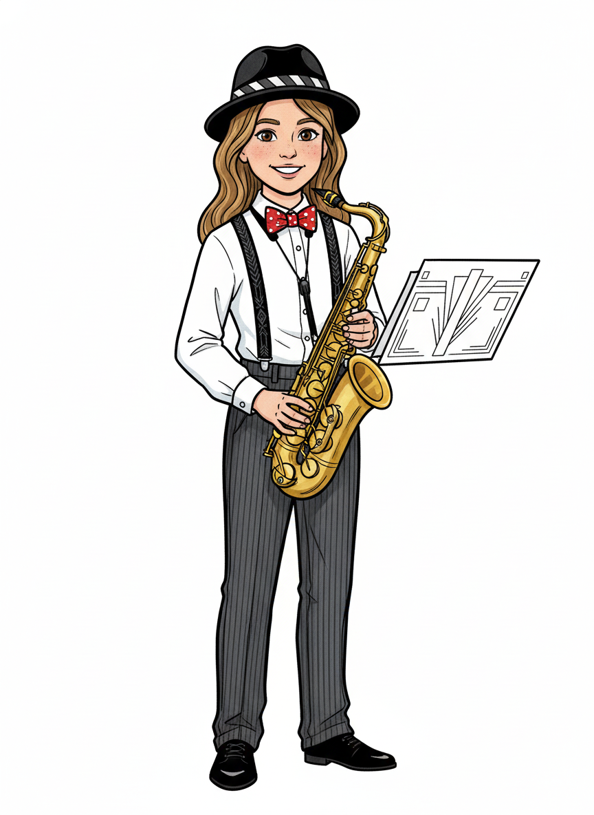 Jazz Mary - Classic Coloring Book