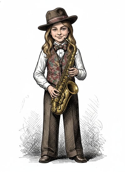 Mary's Jazz Adventure 🎷 - Victorian Illustration