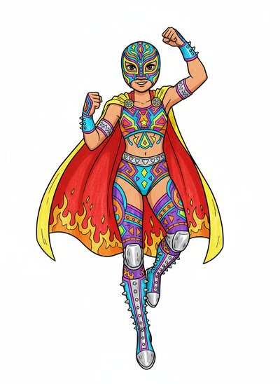 Mary's Lucha Libre Adventure - Classic Coloring Book