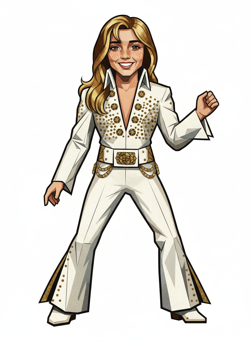 Mary the Rockin' Star - Cubist Painting