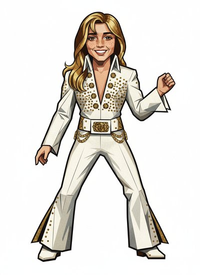 Mary's Rockin' Elvis Adventure 🎸 - Cubist Painting