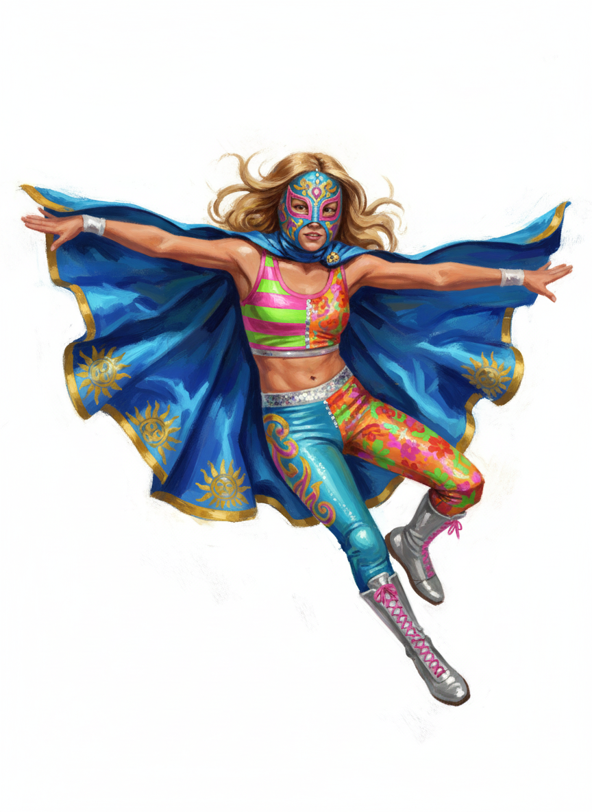 Mary the Luchadora - Impressionist Painting