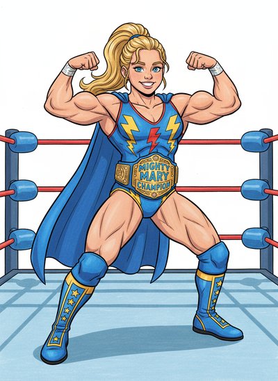 Mary's Wrestling Wonder - Classic Coloring Book