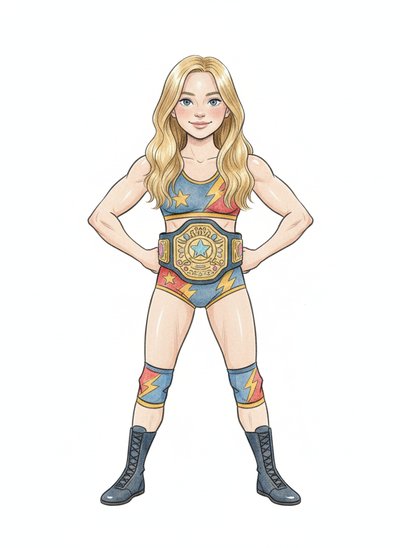 Mary's Wrestling Wonder - Gentle Pencil