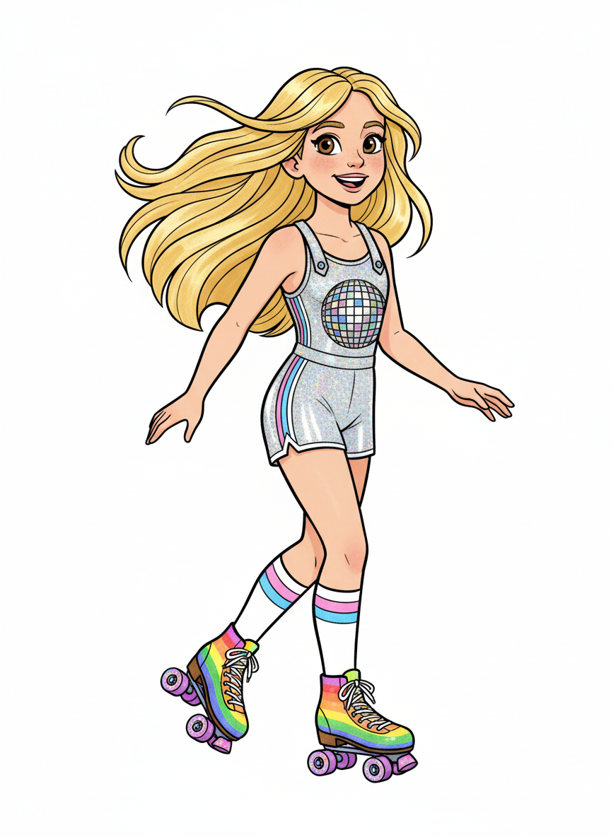Mary the Disco Skater - Classic Coloring Book
