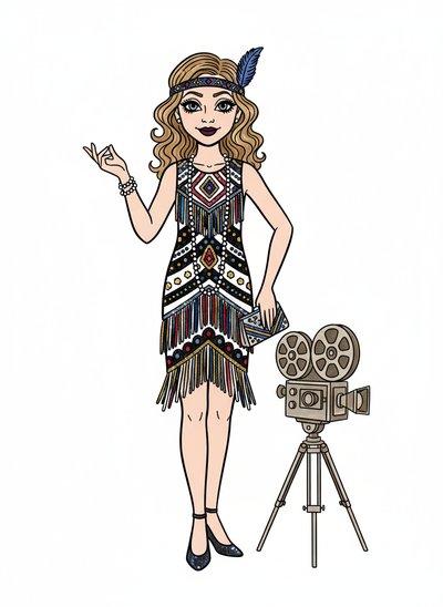 Mary's Silent Film Adventure 🎥 - Classic Coloring Book