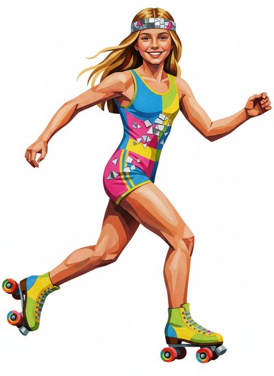 Mary's Roller Disco Dream 🌈 - Cubist Painting