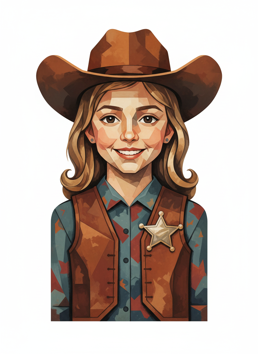 Sheriff Mary - Cubist Painting