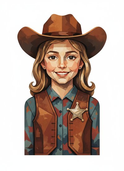 Mary's Sheriff Adventure 🚀 - Cubist Painting