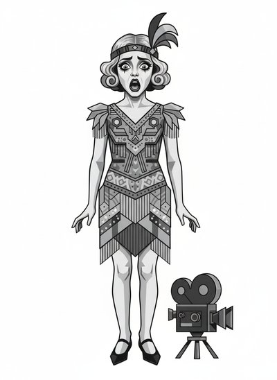 Mary's Silent Film Adventure 🎥 - Cubist Painting