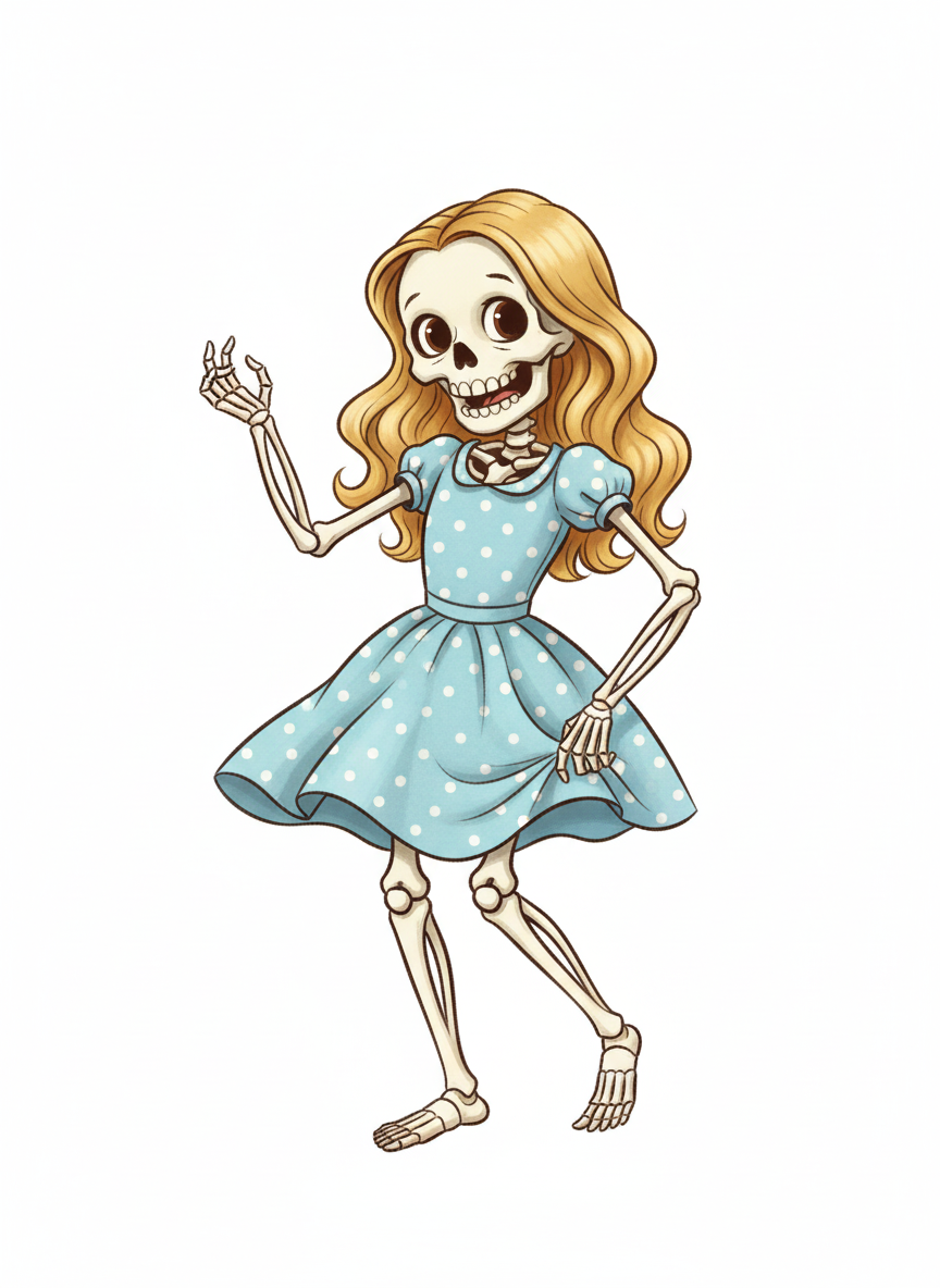 Skeleton Mary - Vintage Storybook