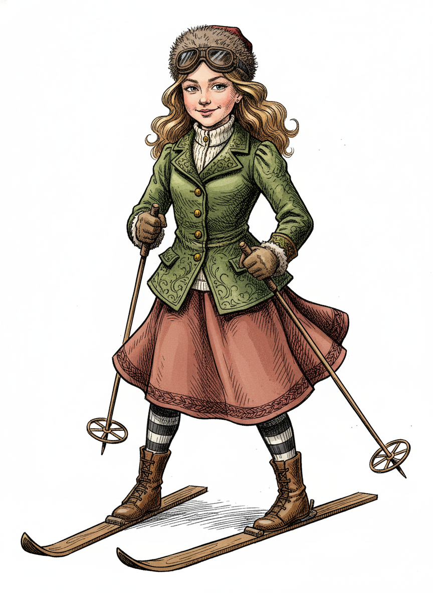 Mary the Snow Swisher - Victorian Illustration