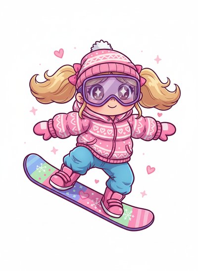Mary's Snowboarding Adventure 🎿 - Kawaii Cute