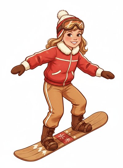 Mary's Snowboarding Adventure 🎿 - Vintage Storybook