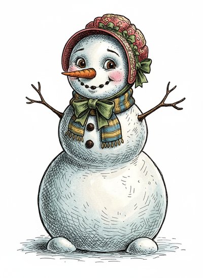 Mary's Snowy Creations ❄️ - Victorian Illustration