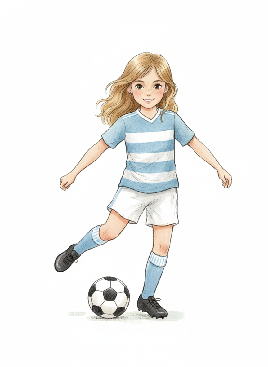 Mary the Goal Scorer - Gentle Pencil