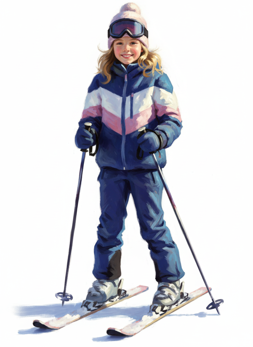 Mary the Snow Swisher - Impressionist Painting