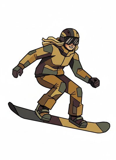 Mary's Snowboarding Adventure 🎿 - Cubist Painting