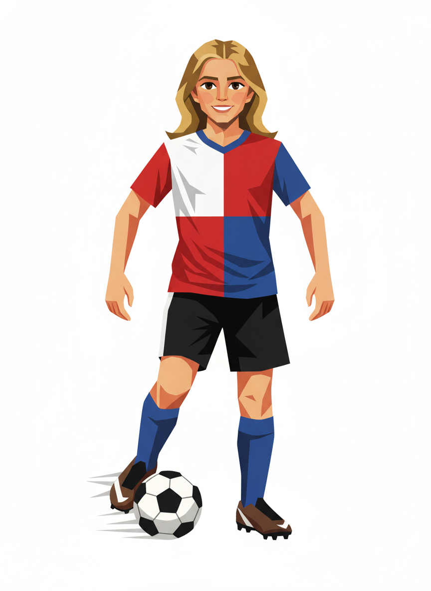 Mary the Goal Scorer - Cubist Painting