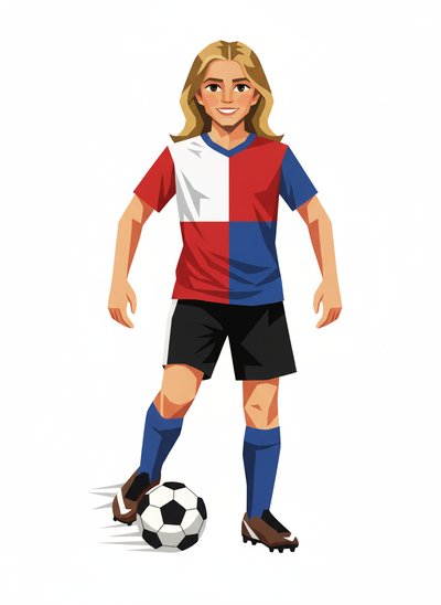 Mary's Soccer Star Dreams ⚽️ - Cubist Painting