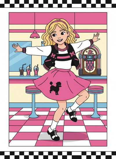 Mary's Sock Hop Adventure 🎶 - Classic Coloring Book