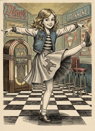 Mary's Sock Hop Adventure 🎶 - Victorian Illustration