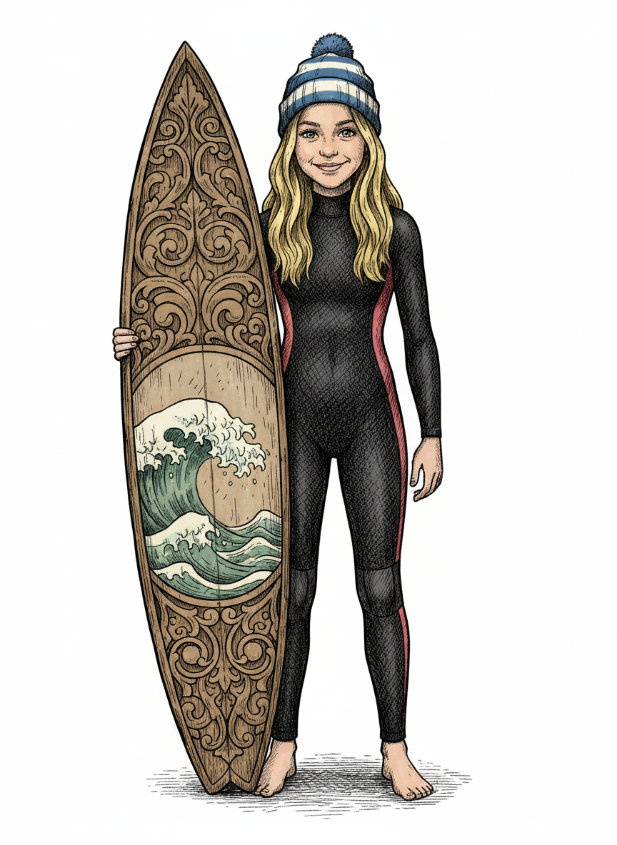 Surfer Mary - Victorian Illustration