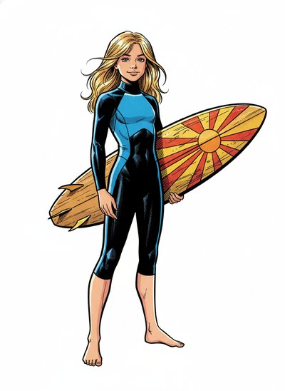 Mary's Surfing Adventure 🌊 - Comic Book