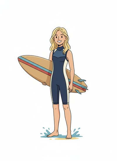 Mary's Surfing Adventure 🌊 - Minimalist