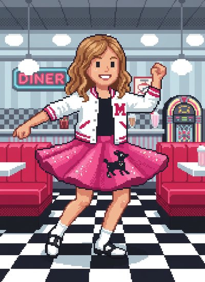 Mary's Sock Hop Adventure 🎶 - Pixel Art