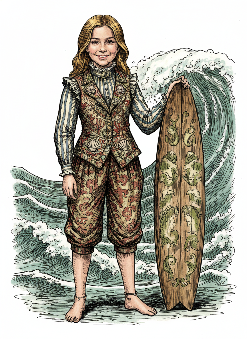 Mary the Wave Rider - Victorian Illustration