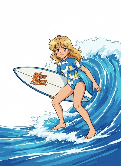 Mary's Surfing Adventure 🏄‍♀️ - Classic Anime