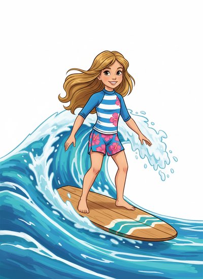Mary's Surfing Adventure 🏄‍♀️ - Golden Age Animation