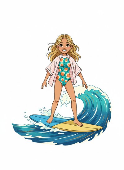Mary's Surfing Adventure 🏄‍♀️ - Minimalist