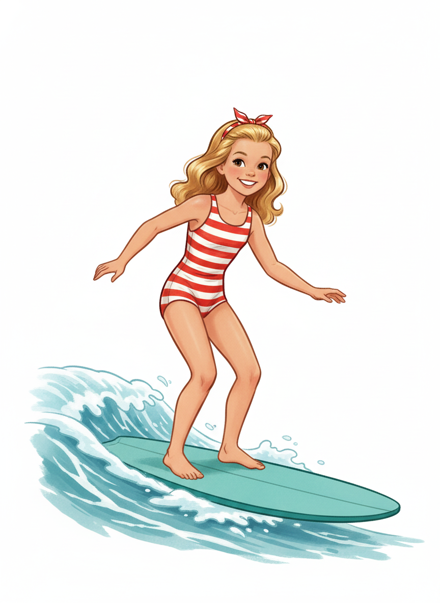 Mary the Wave Rider - Vintage Storybook