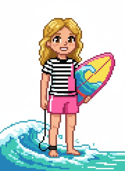 Mary's Surfing Adventure 🏄‍♀️ - Pixel Art