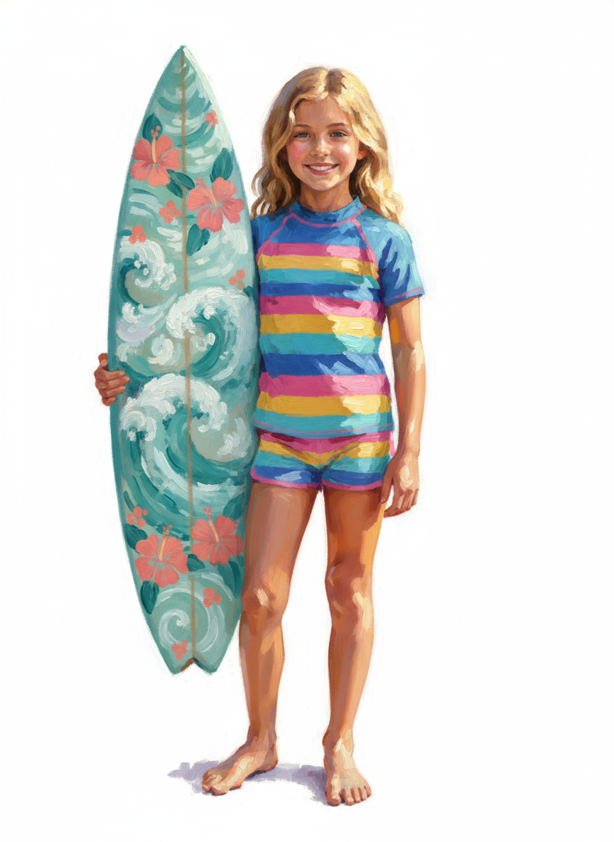 Mary the Wave Rider - Impressionist Painting