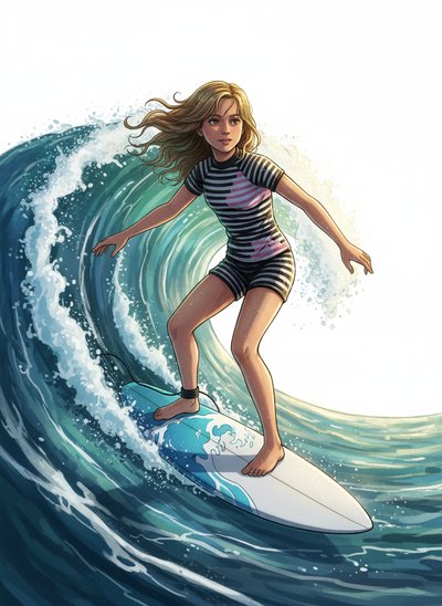 Mary's Surfing Adventure 🏄‍♀️ - Webtoon Anime