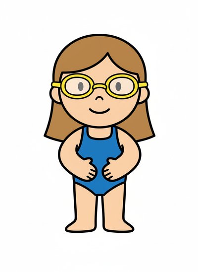 Mary's Splashy Swim Style 🌊 - Preschool Simple