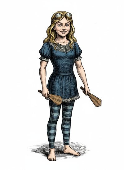 Mary's Splashy Swim Style 🌊 - Victorian Illustration