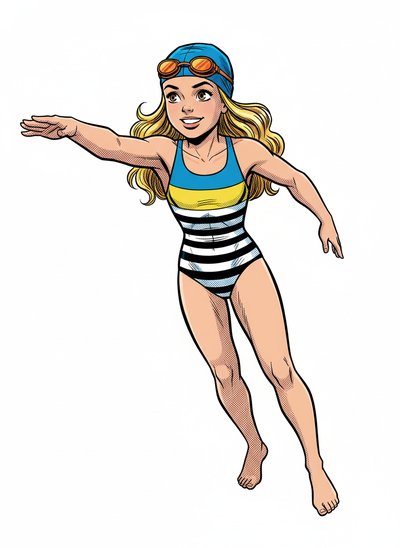 Mary's Splashy Swim Style 🌊 - Comic Book