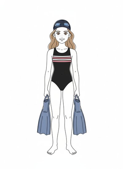 Mary's Splashy Swim Style 🌊 - Minimalist